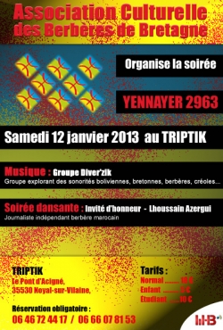 L'Association Culturelle des Berbères de Bretagne fête yennayer 2963